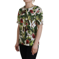 Dolce & Gabbana Crew-neck Cotton Top Blouse Fruit T-shirt