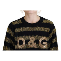 Dolce & Gabbana Black Gold D&G Crystal Cashmere Sweater
