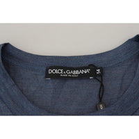 Dolce & Gabbana Silken Blue Crewneck Tee – A Touch of Elegance