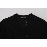 Dolce & Gabbana Elegant Black Cashmere Cardigan Sweater