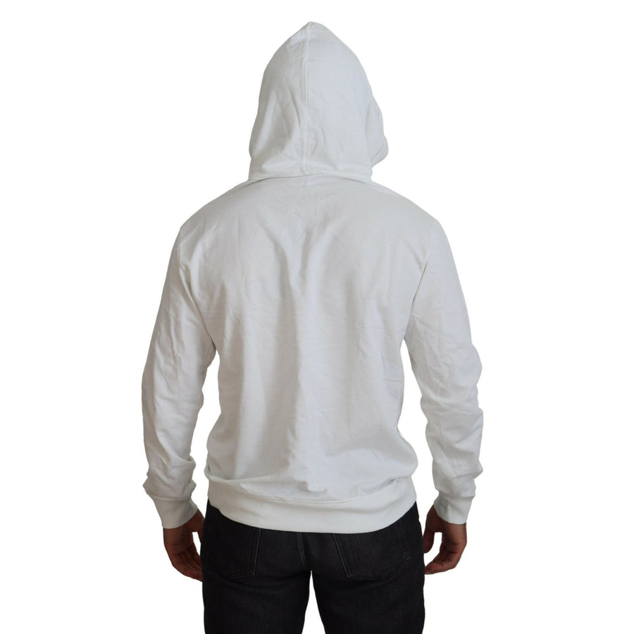 Dolce & Gabbana Elegant White Logo Hooded Sweatshirt