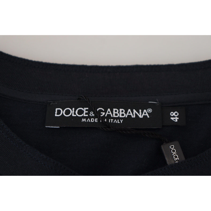 Dolce & Gabbana Elegant Cotton-Silk Blend Blue Pullover