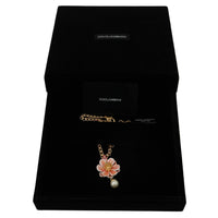 Dolce & Gabbana Elegant Floral Statement Charm Necklace