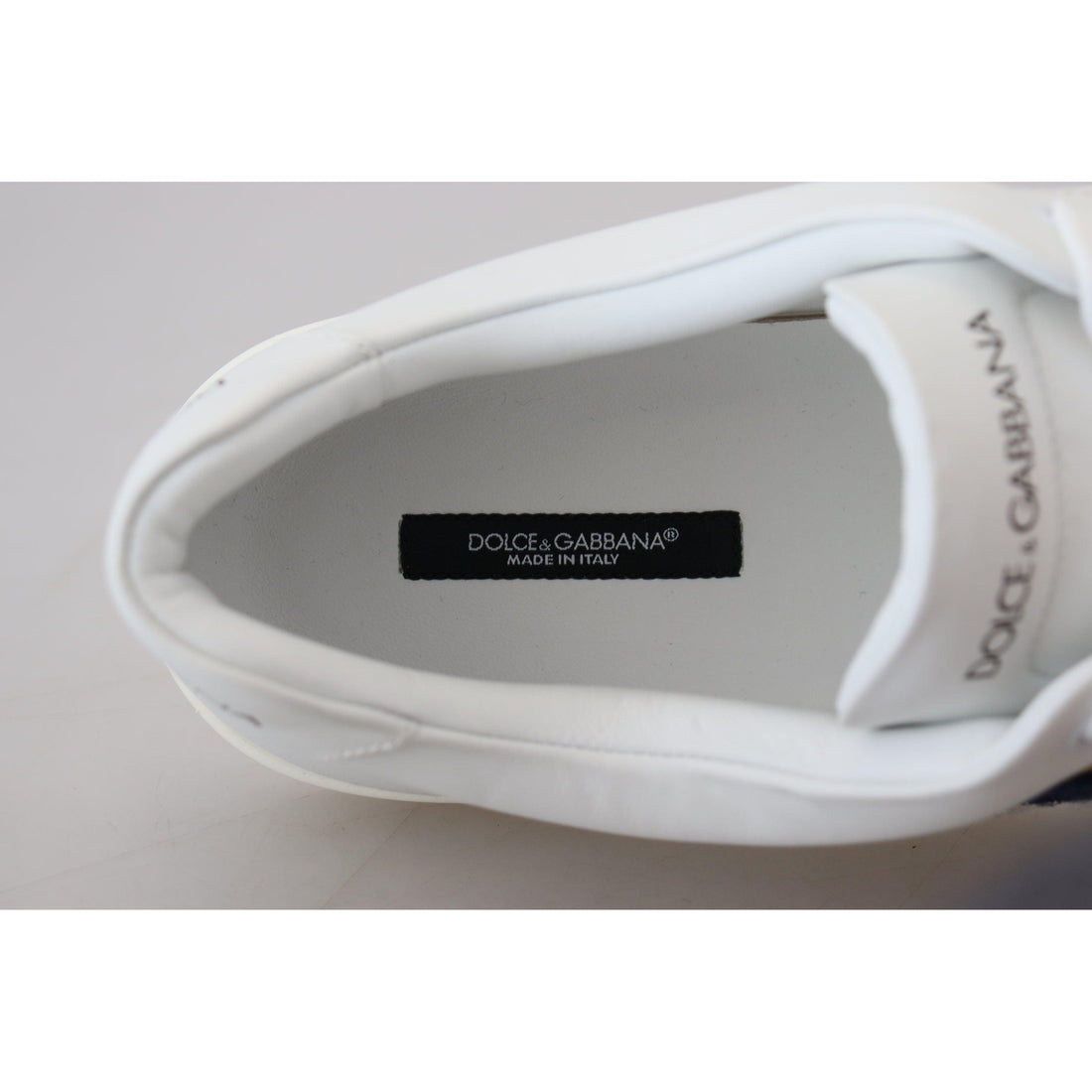 Dolce & Gabbana White Leather DG Logo Casual Sneakers Shoes