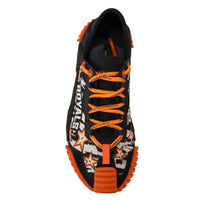 Dolce & Gabbana Black Orange Fabric Lace Up Sneakers NS1 Shoes