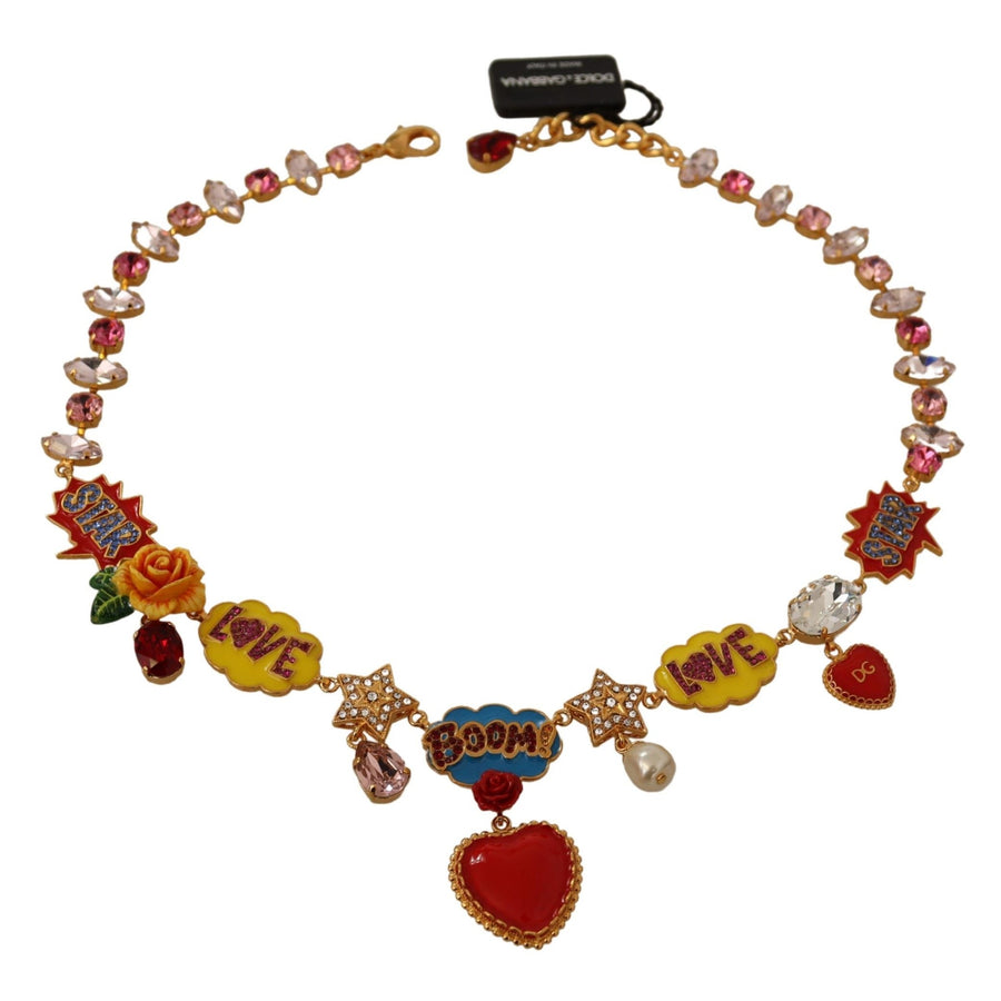 Dolce & Gabbana Charm Necklace with Hand-Painted Elements