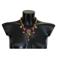 Dolce & Gabbana Elegant Floral Roses Gold-Plated Necklace