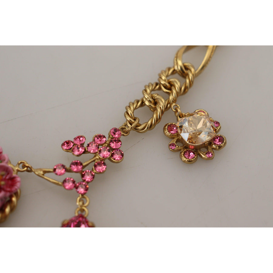 Dolce & Gabbana Elegant Floral Roses Gold-Plated Necklace