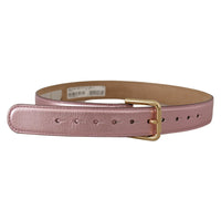 Dolce & Gabbana Elegant Metallic Pink Leather Belt