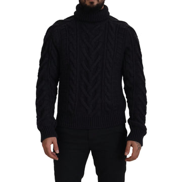 Dolce & Gabbana Elegant Black Wool-Cashmere Pullover Sweater