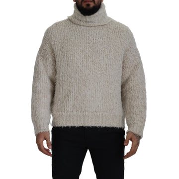 Dolce & Gabbana Elegant Cream Turtleneck Wool Blend Sweater