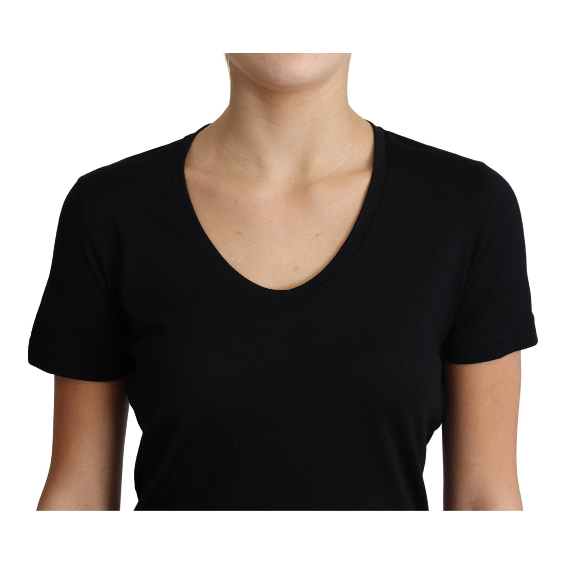 Dolce & Gabbana Elegant Black Wool Round Neck T-Shirt