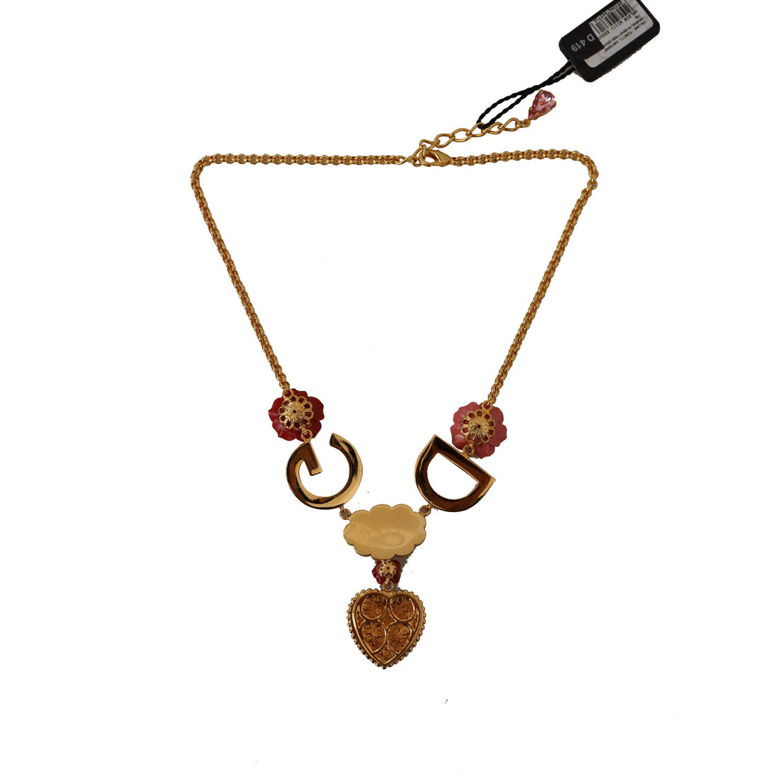 Dolce & Gabbana Glamorous Gold Crystal Charm Necklace