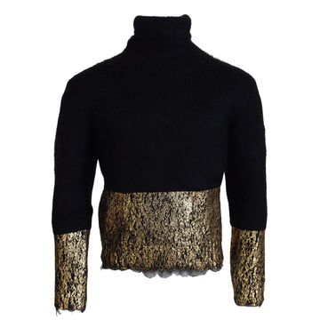 Dolce & Gabbana Stunning Black and Gold Crewneck Sweater