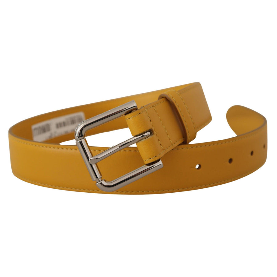 Dolce & Gabbana Elegant Leather Belt in Sunshine Yellow
