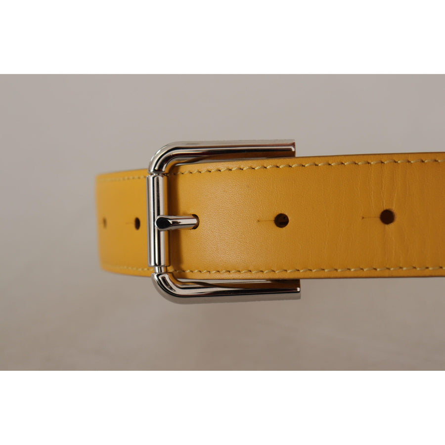 Dolce & Gabbana Elegant Leather Belt in Sunshine Yellow