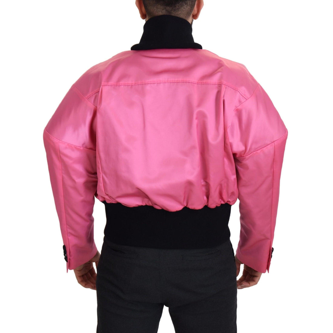 Dolce & Gabbana Elegant Pink Nylon Bomber Jacket