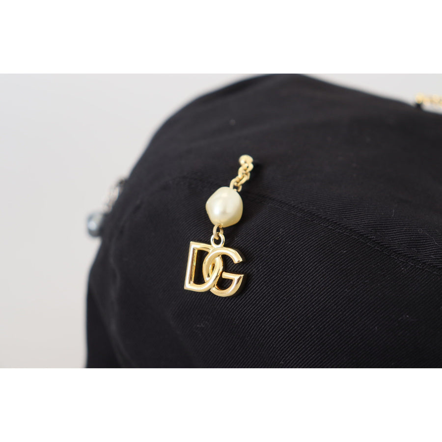 Dolce & Gabbana Elegant Black Cotton Newsboy Hat
