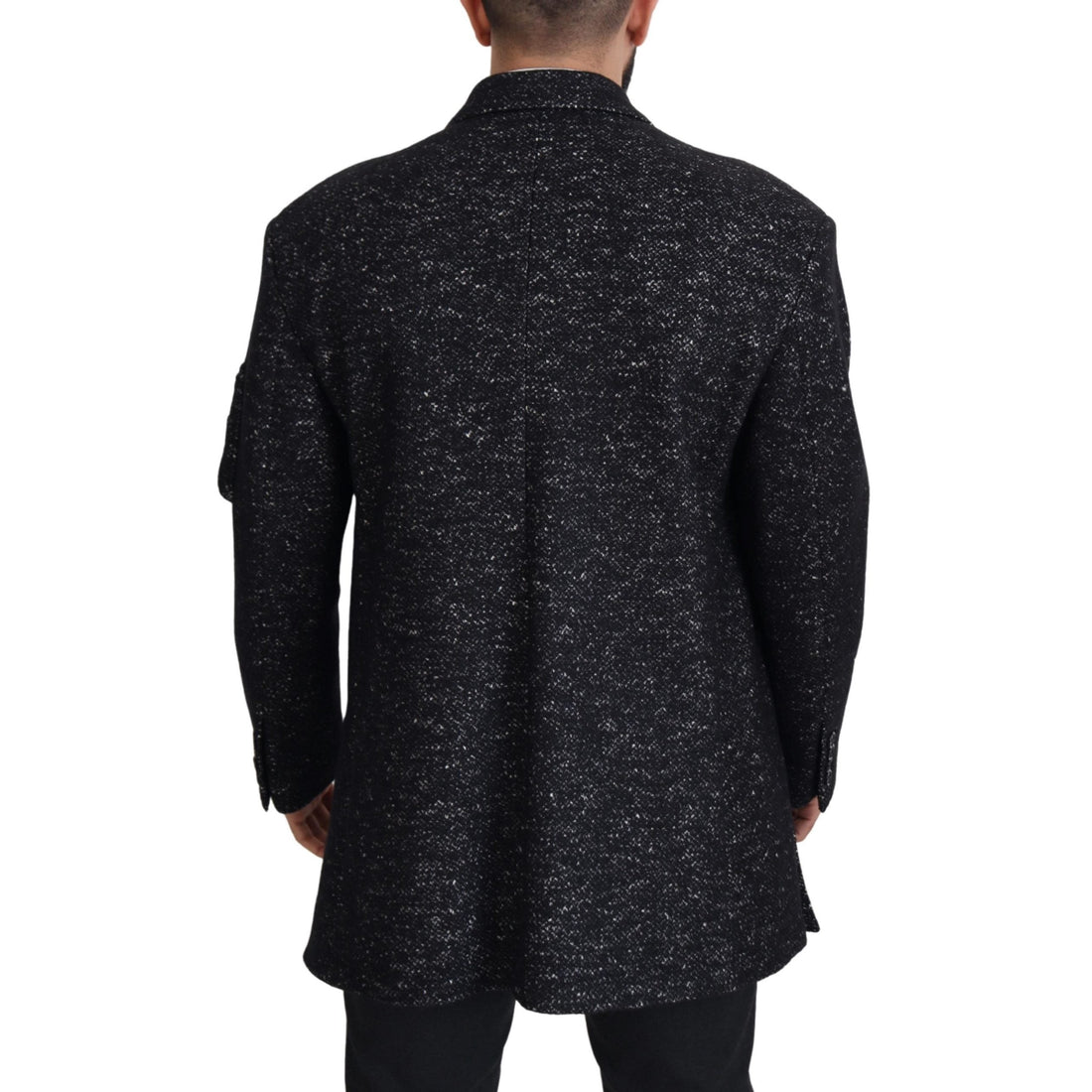 Dolce & Gabbana Black Wool Double Breasted Coat Men Jacket
