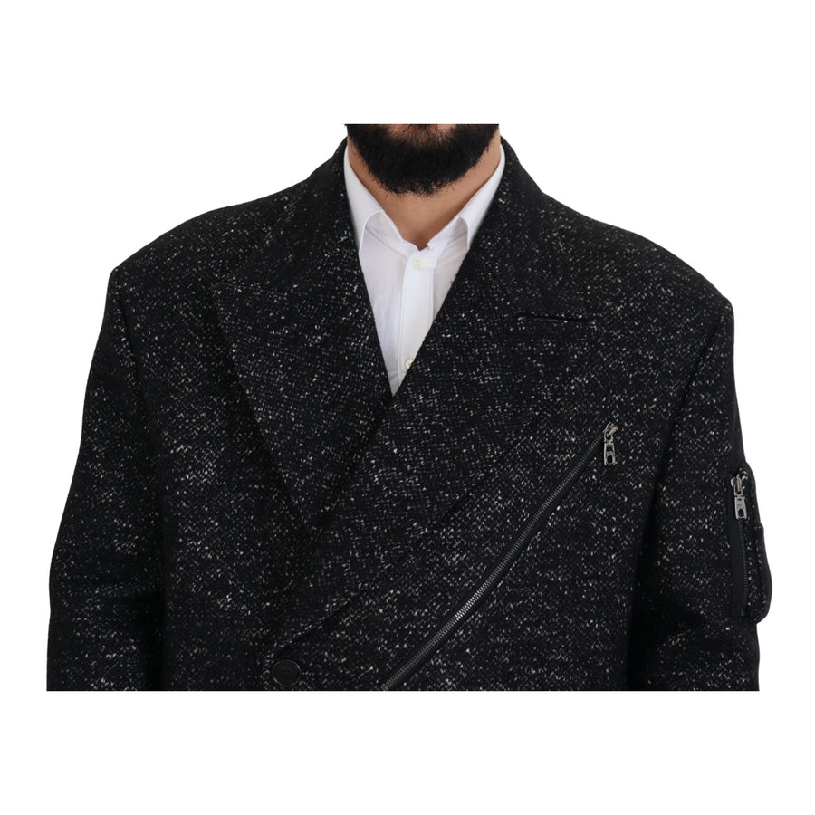 Dolce & Gabbana Sleek Patterned Wool Double Breasted Jacket