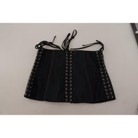 Dolce & Gabbana Elegant Black Corset Waist Strap Top
