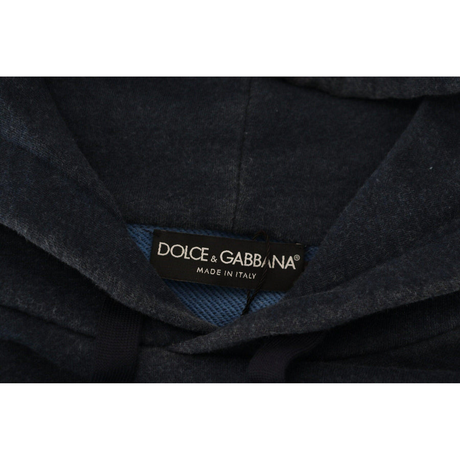 Dolce & Gabbana Elegant Dark Blue Cotton Pullover Sweater