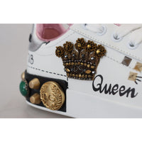Dolce & Gabbana Queen Crown Chic Leather Sneakers