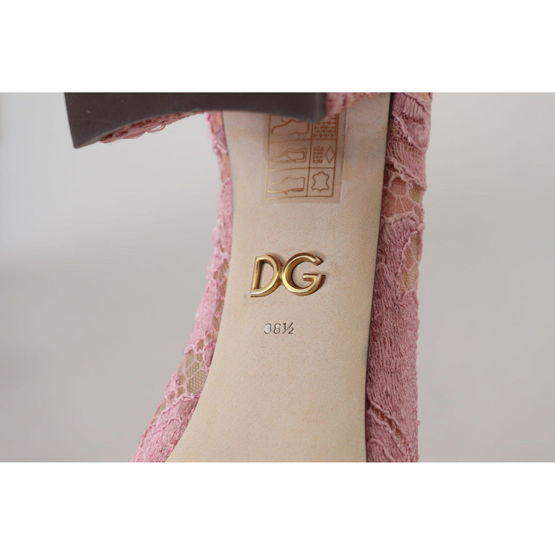 Dolce & Gabbana Pastel Pink Lace Crystal Embellished Pumps