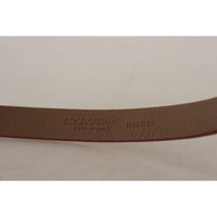 Dolce & Gabbana Brown Logo Engraved Metal Waist Buckle Belt