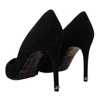 Dolce & Gabbana Elegant Black Suede Stiletto Heels Pumps