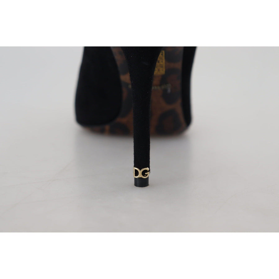 Dolce & Gabbana Elegant Black Suede Stiletto Heels Pumps