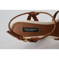 Dolce & Gabbana Brown Platform Leather Sandals Shoes