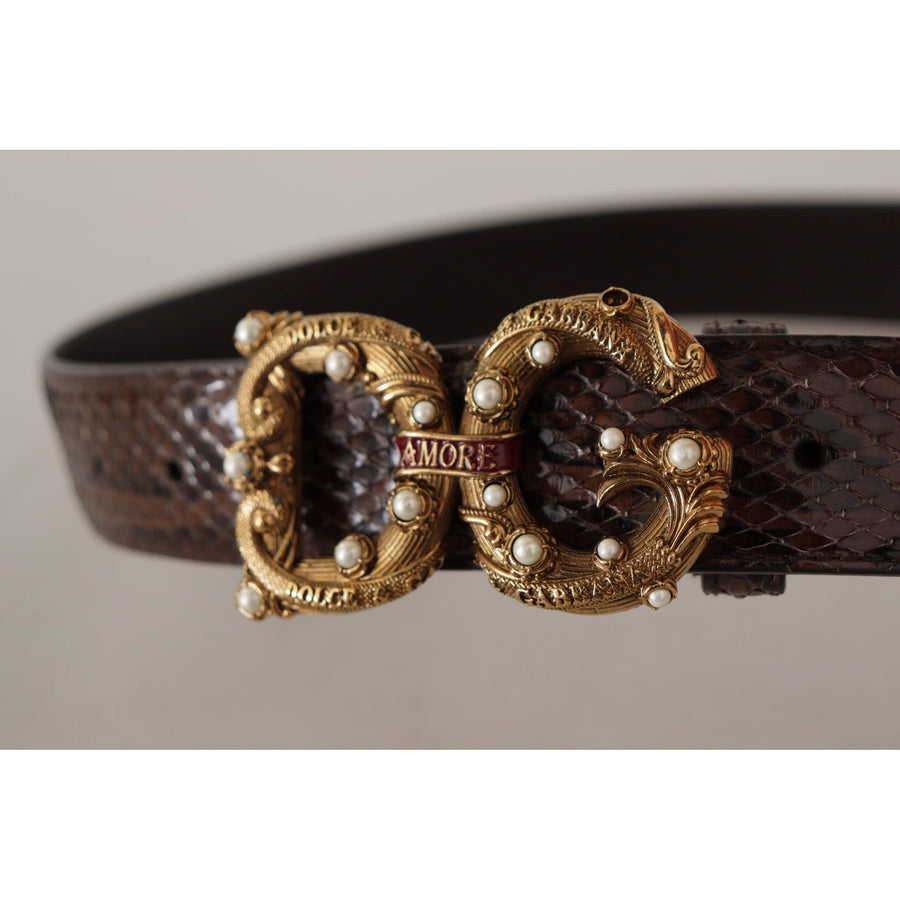Dolce & Gabbana Elegant Snakeskin Leather Belt