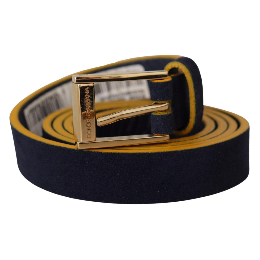Dolce & Gabbana Chic Blue Suede Logo Buckle Belt