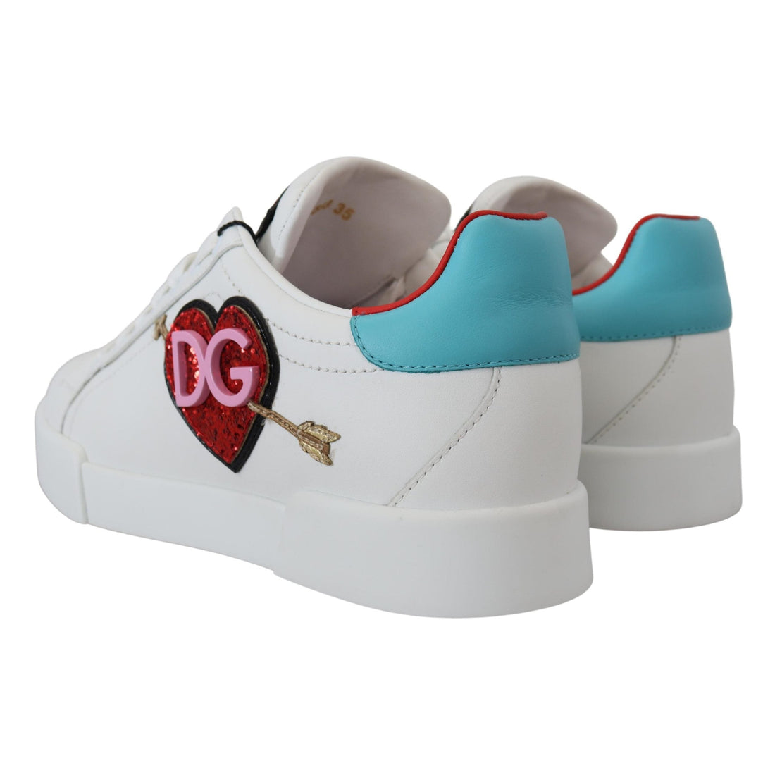 Dolce & Gabbana Elegant White Portofino Leather Sneakers