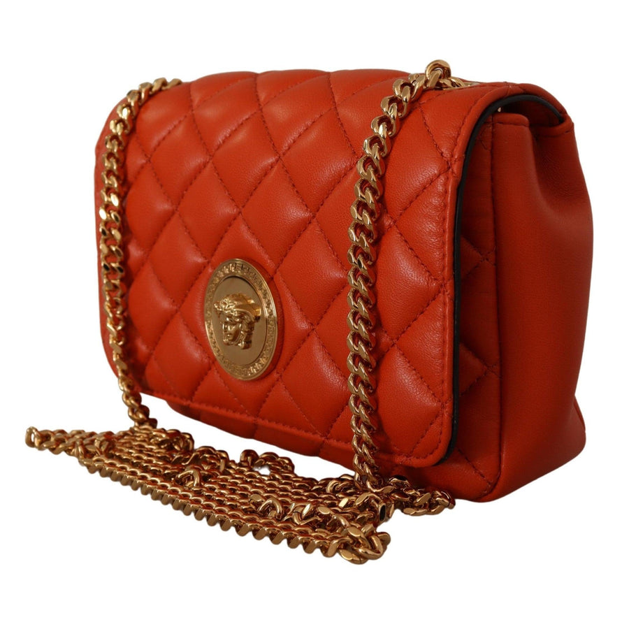 Versace Red Nappa Leather Medusa Small Crossbody Bag