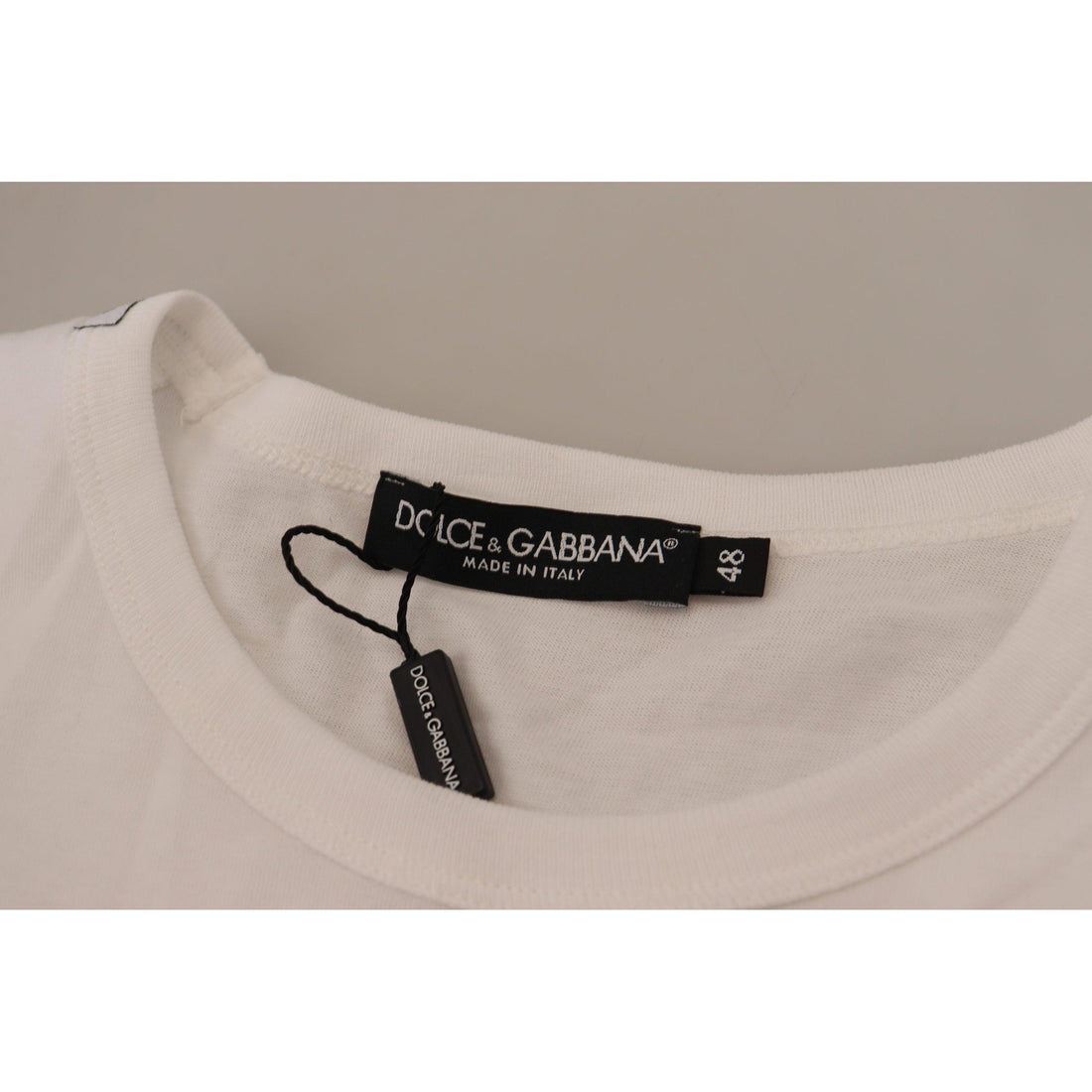 Dolce & Gabbana Elegant White Cotton Tee with DG Chest Pocket