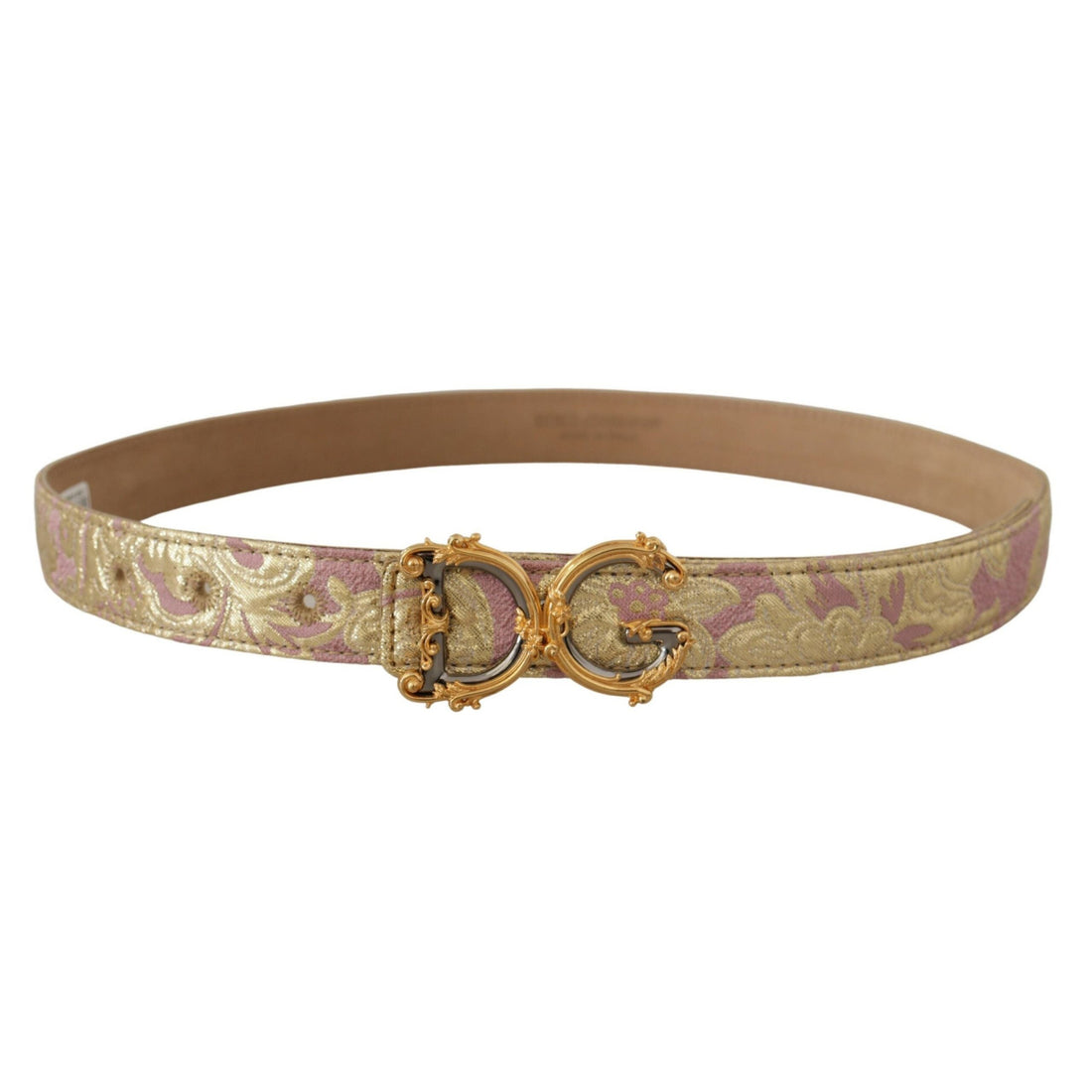 Dolce & Gabbana Chic Gold and Pink Leather Belt