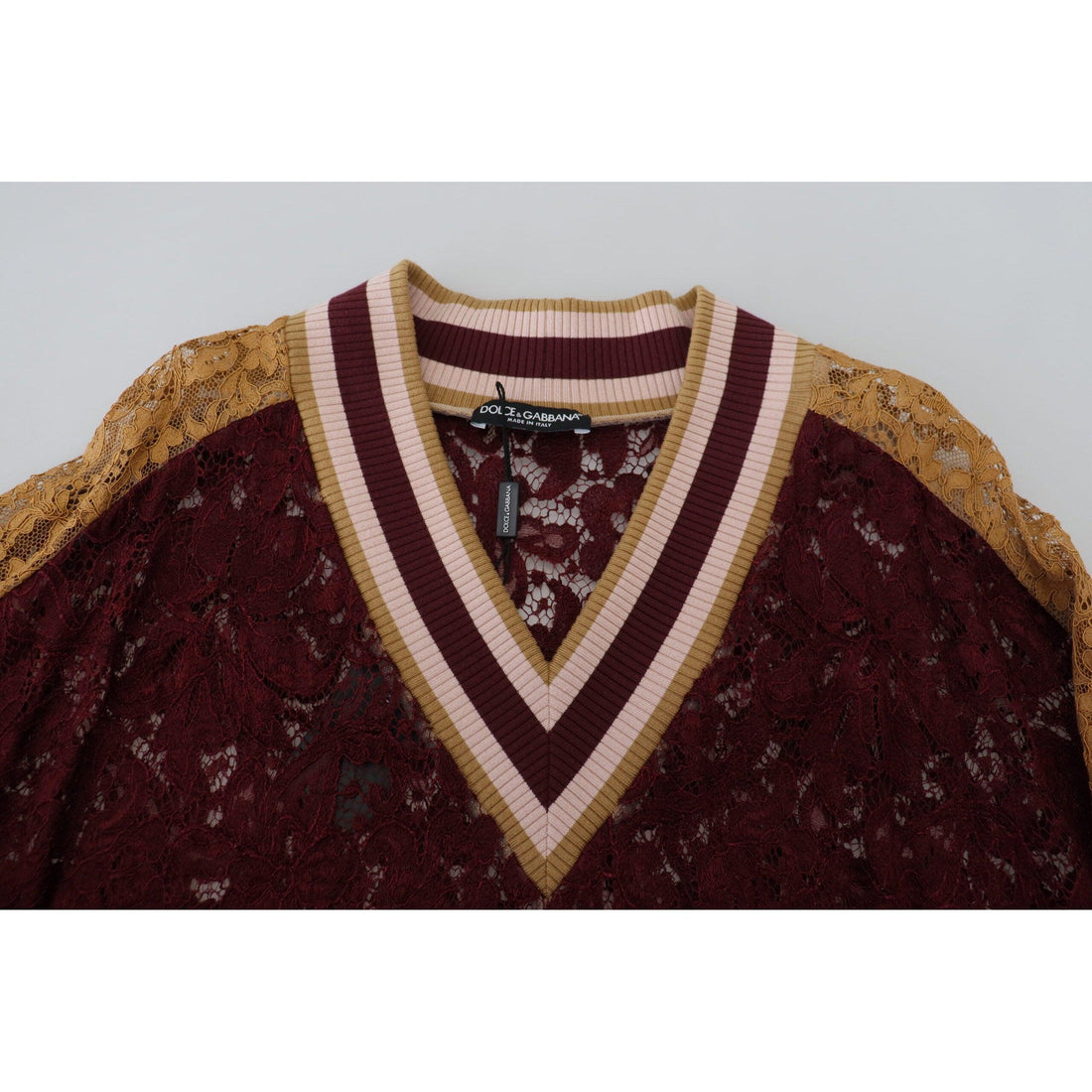 Dolce & Gabbana Multicolor V-Neck Pullover Sweater