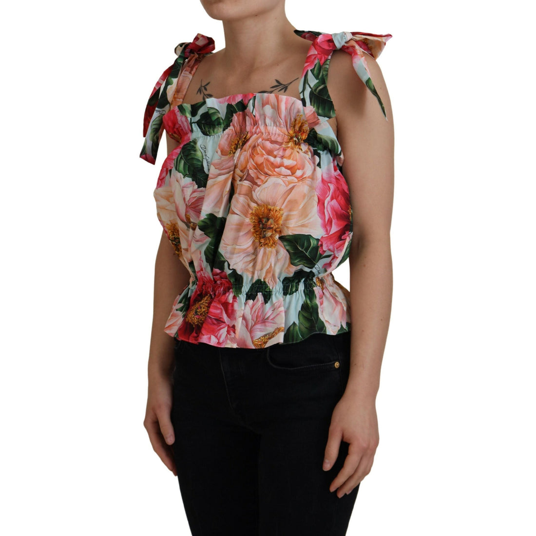 Dolce & Gabbana Multicolor Floral Print Sleeveless Tank Top