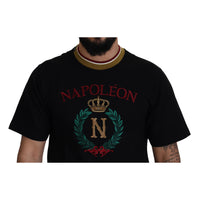 Dolce & Gabbana Iconic Black Cotton Crew Neck Tee