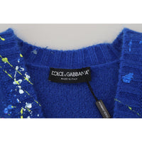 Dolce & Gabbana Elegant Multicolor Splash Mohair Cardigan