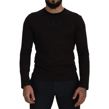 Dolce & Gabbana Elegant Brown Crewneck Cotton Sweater
