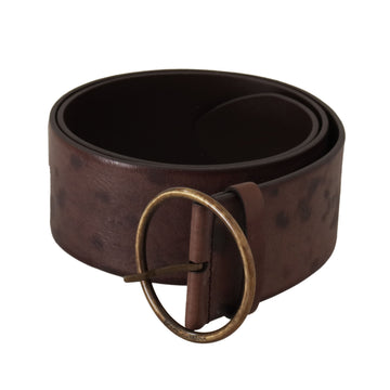 Dolce & Gabbana Elegant Dark Brown Leather Belt with Logo Buckle