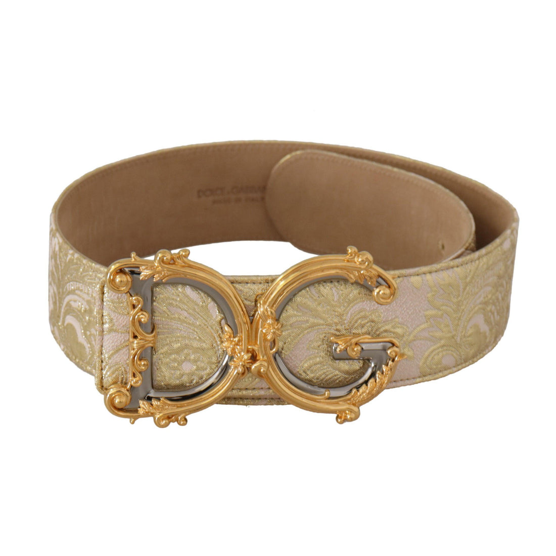 Dolce & Gabbana Elegant Gold and Pink Leather Belt