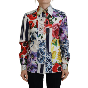 Dolce & Gabbana Elegant Floral Cotton Long Sleeve Top