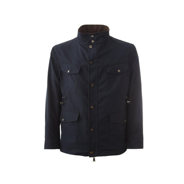 Lardini Elegant Reversible Blue-Brown Wool Jacket