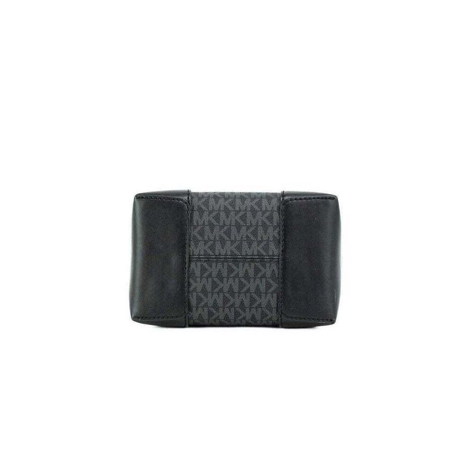 Michael Kors Mercer Small Black Signature Leather Bucket Crossbody Handbag Purse