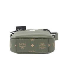 MCM Klassik Mini Sea Turtle Visetos Mixed Leather Multifunction Crossbody Bag Green