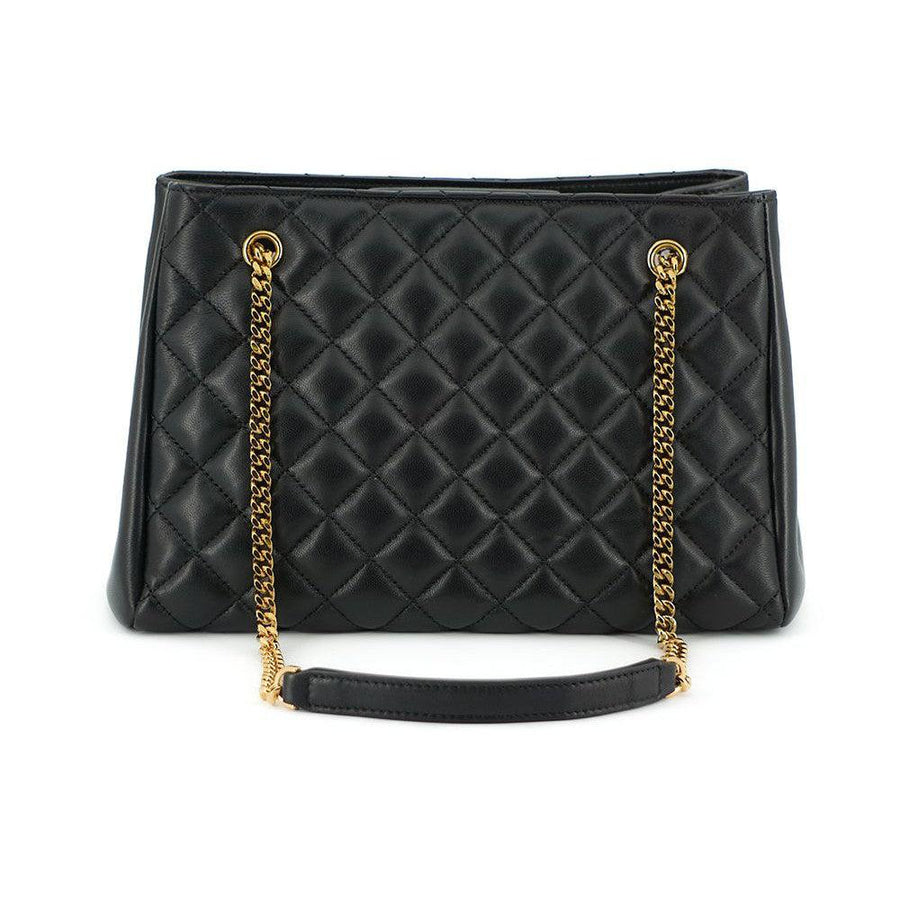 Versace Elegant Quilted Nappa Leather Tote Bag